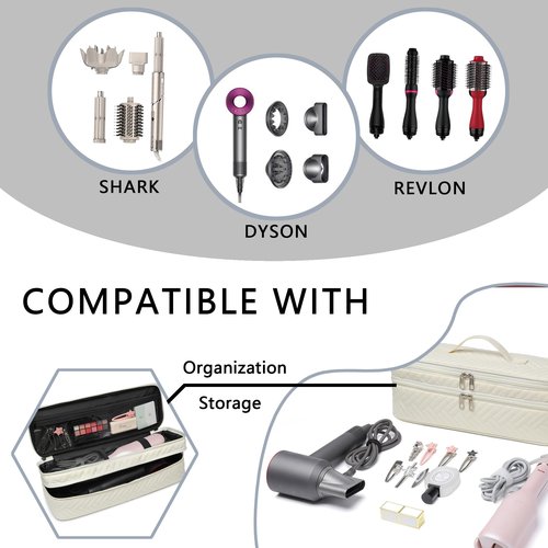 ARLMEGOR Double-Layer Carrying Case Apply to Revlon One-Step Hair Dryer, Travel Bag for Hair Volumizer/Styler,Water Resistant Storage Organizer Box,Compatible with FlexStyle Attachment (Bag Only)