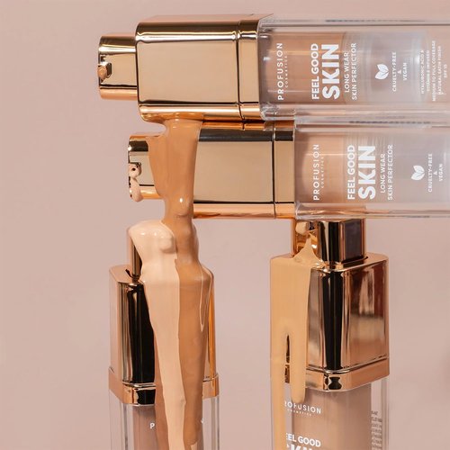 Profusion Cosmetics Feel Good Skin Foundation - Radiant Satin Finish, Buildable Coverage & SPF 15 (Medium 320)