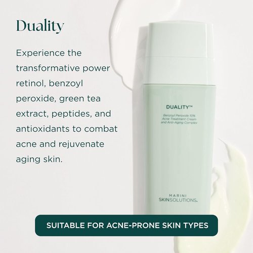 Marini SkinSolutions Duality - 10% Benzoyl Peroxide Acne Treatment & Anti-Aging Retinol Cream - 1 oz