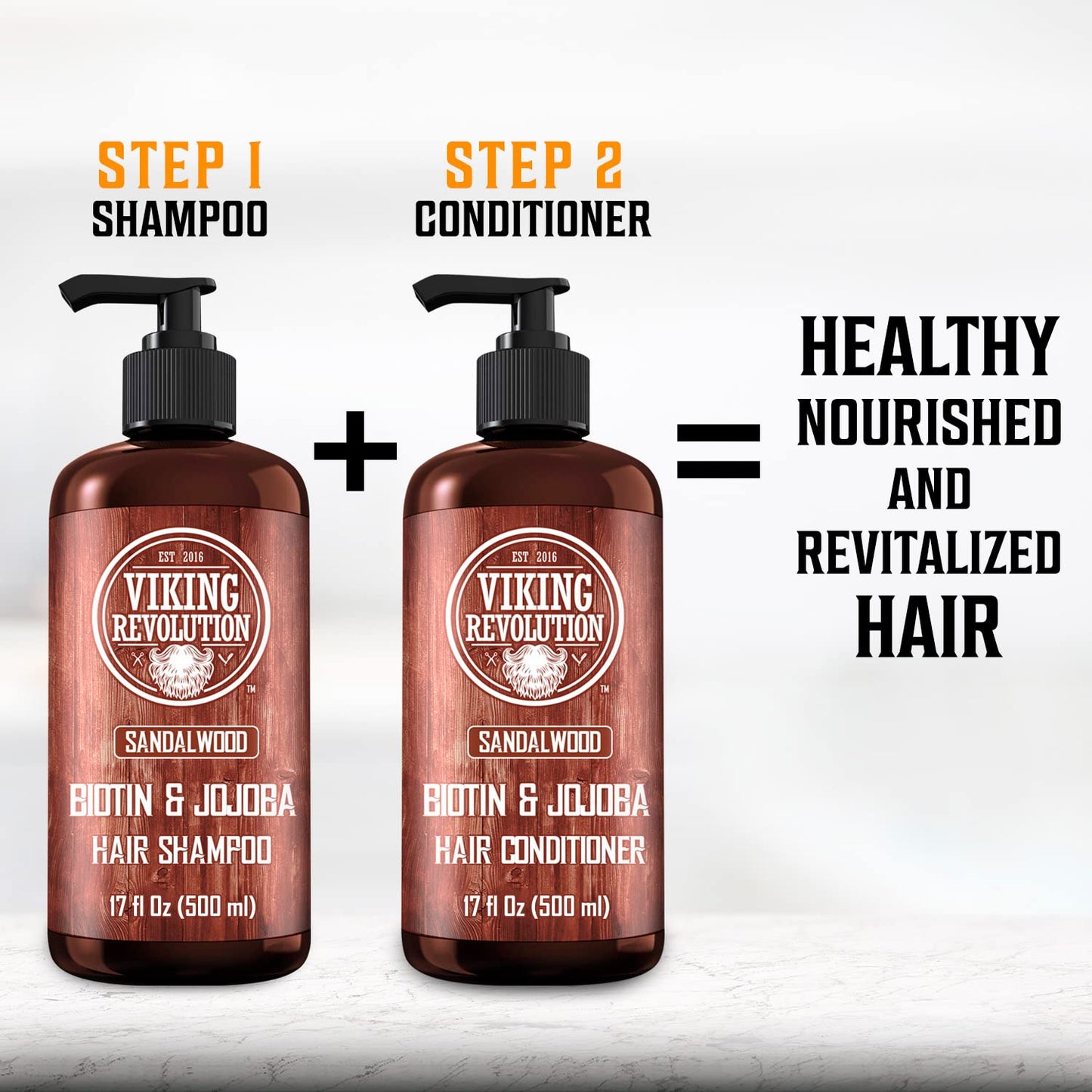 Viking Revolution Sandalwood Conditioner - Natural Men's Hair Care with Biotin & Jojoba Oil (17 Oz)