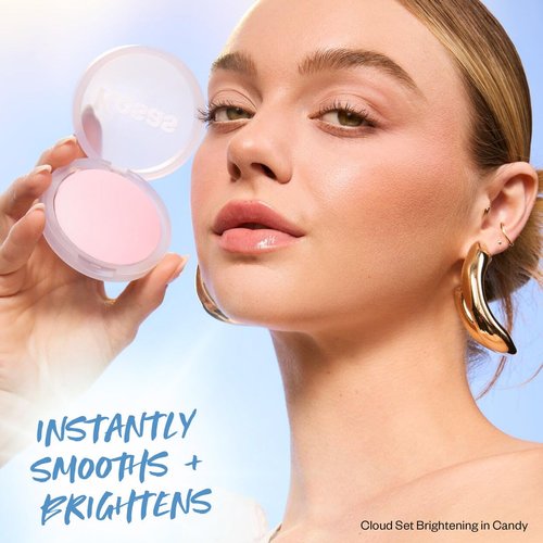 Kosas Cloud Set Brightening Baked Powder - Talc-Free Under Eye Setting Powder, Soft Focus Finish, Candy