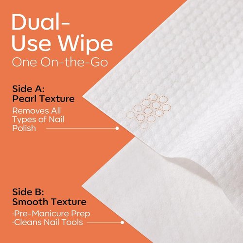 Modelones Nail Polish Remover Pads - Acetone Wipes with Moisturizing Glycerin | 50 Individually Wrapped, Lemon Scented