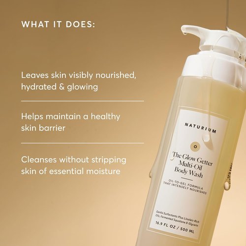 Naturium The Glow Getter Multi-Oil Body Wash - Hydrating Gentle Cleanser, 16.9 oz