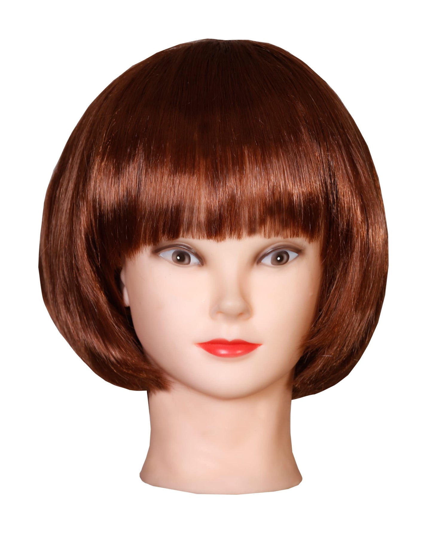 Matissa Short Straight 10" Bob Wig with Bangs Synthetic Fancy Dress Costume Halloween Party (Brown)