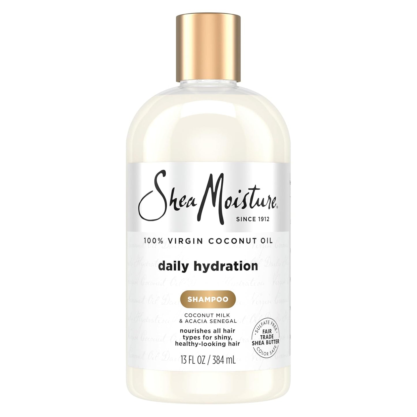 Shea Moisture Daily Hydration Shampoo - Virgin Coconut Oil, Sulfate-Free, 13 oz for All Hair Types