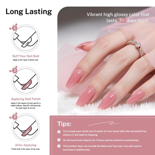 OpenLive Dusty Rose Nail Polish - Quick Drying, Long Lasting Color | 16.5ml Light Pink for DIY Manicure