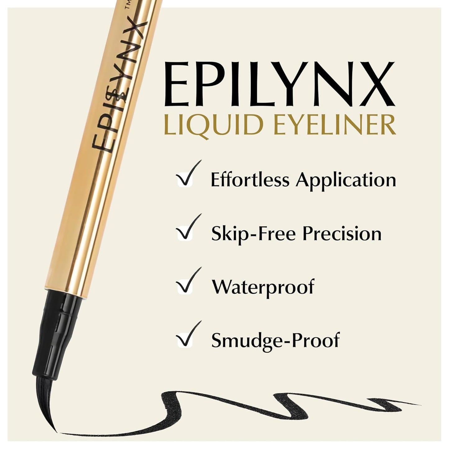 Skiennix Liquid Eyeliner - Hypoallergenic, Long-Lasting Waterproof Formula | Fine Brush Tip, Black 2mL