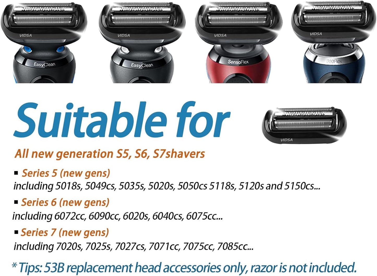 Series 5 & 6 Shaver Replacement Head - Compatible with S5/S6 Razors | 2 Count