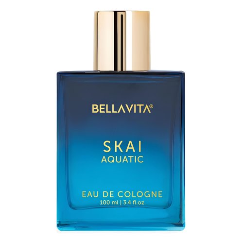 Bellavita Luxury SKAI Eau de Cologne | 100 ml (3.4 fl.oz.) | Perfume for Men and Women | Citrus, Bergamot, Clary Sage, and Patchouli Notes | Long Lasting Unisex Fragrance