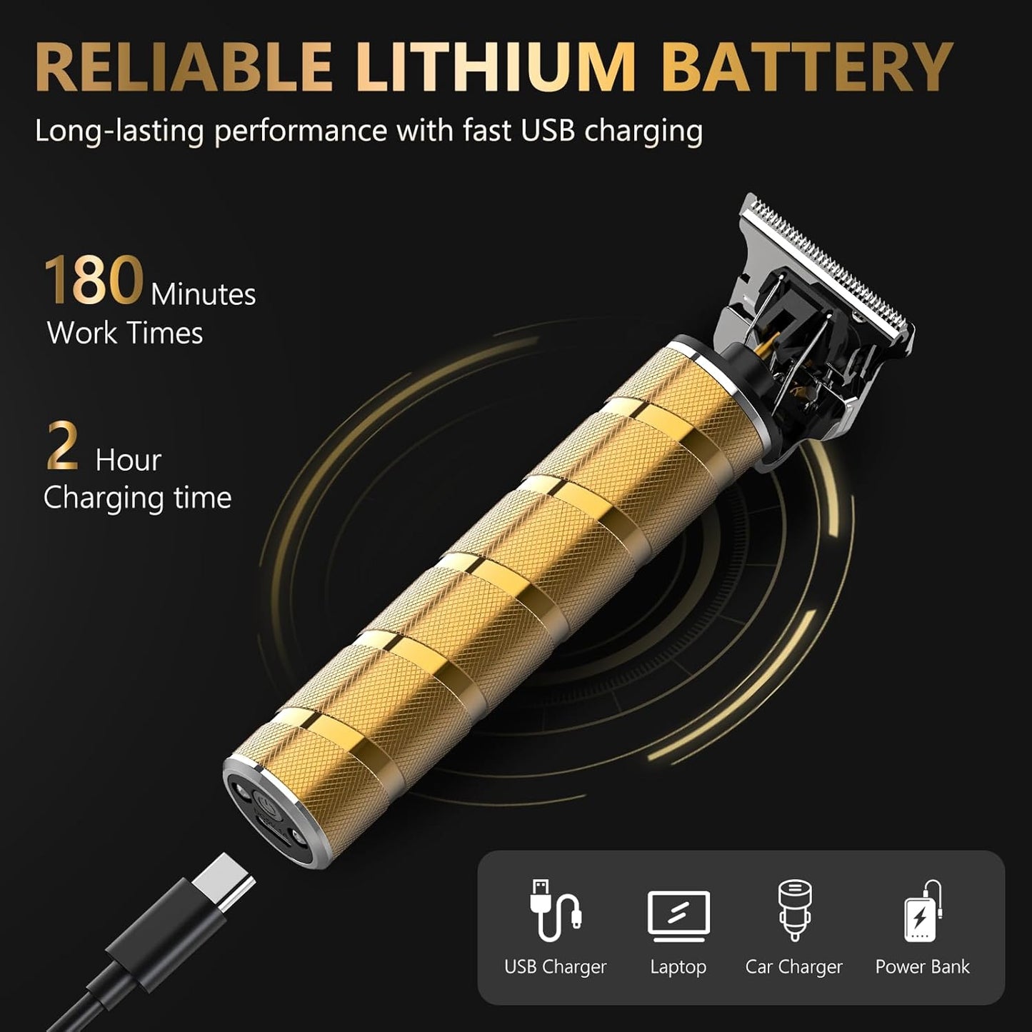 Ufree Hair Trimmer & Beard Trimmer - Professional Electric Razor with T Blade Precision Edger | Ideal for Hair Cutting & Grooming