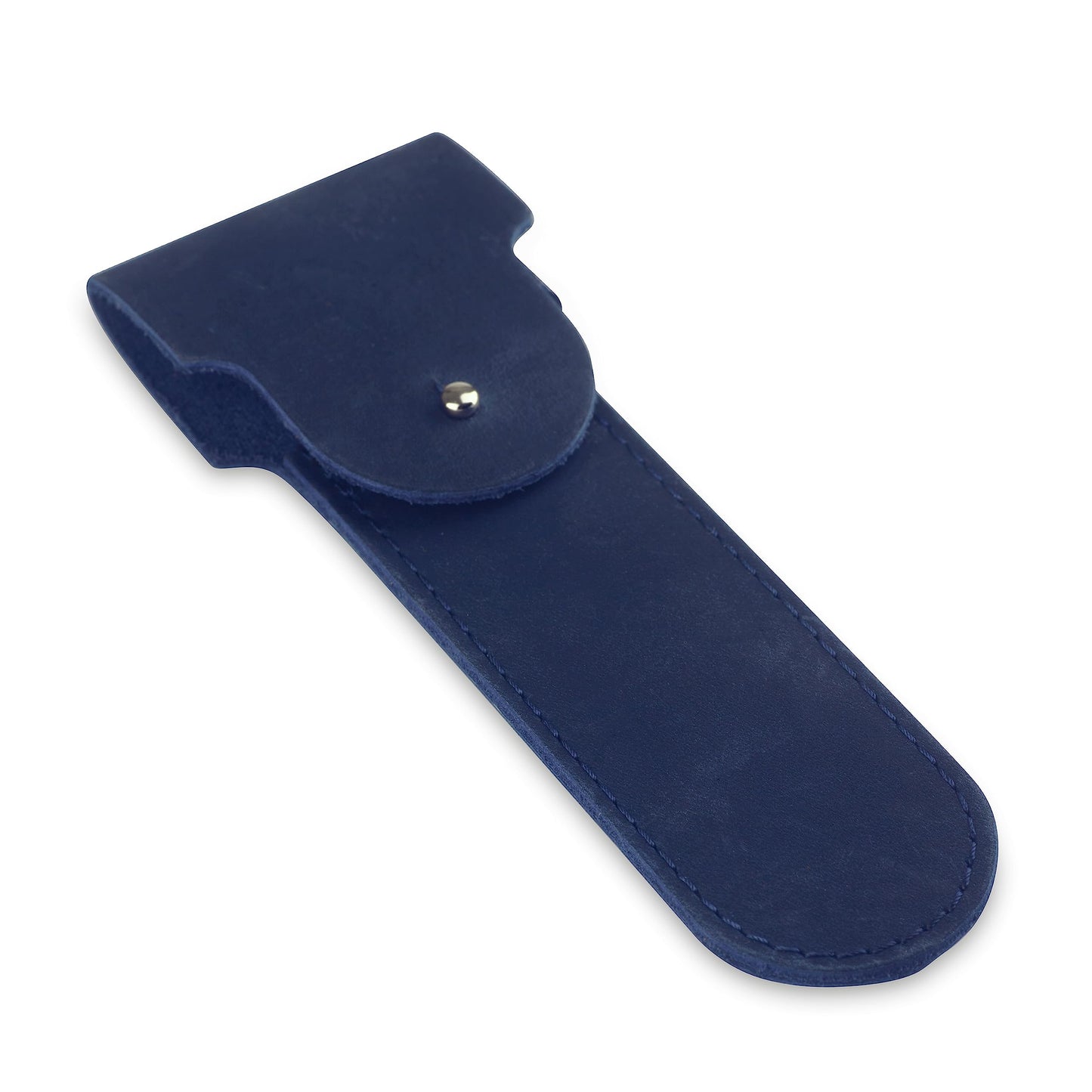 Safety Razor Head Protecting Leather Cover, Genuine Cowhide Leather Double Edge Safety Razor Case Accessories for Travel, Butterfly Razor Case (Blue)