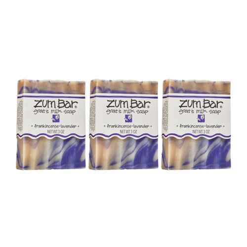 Indigo Wild Goat's Milk Soap Bar - Nourishing Essential Oils for Hands & Body - 3 oz | Frankincense-Lavender (3 Pack)