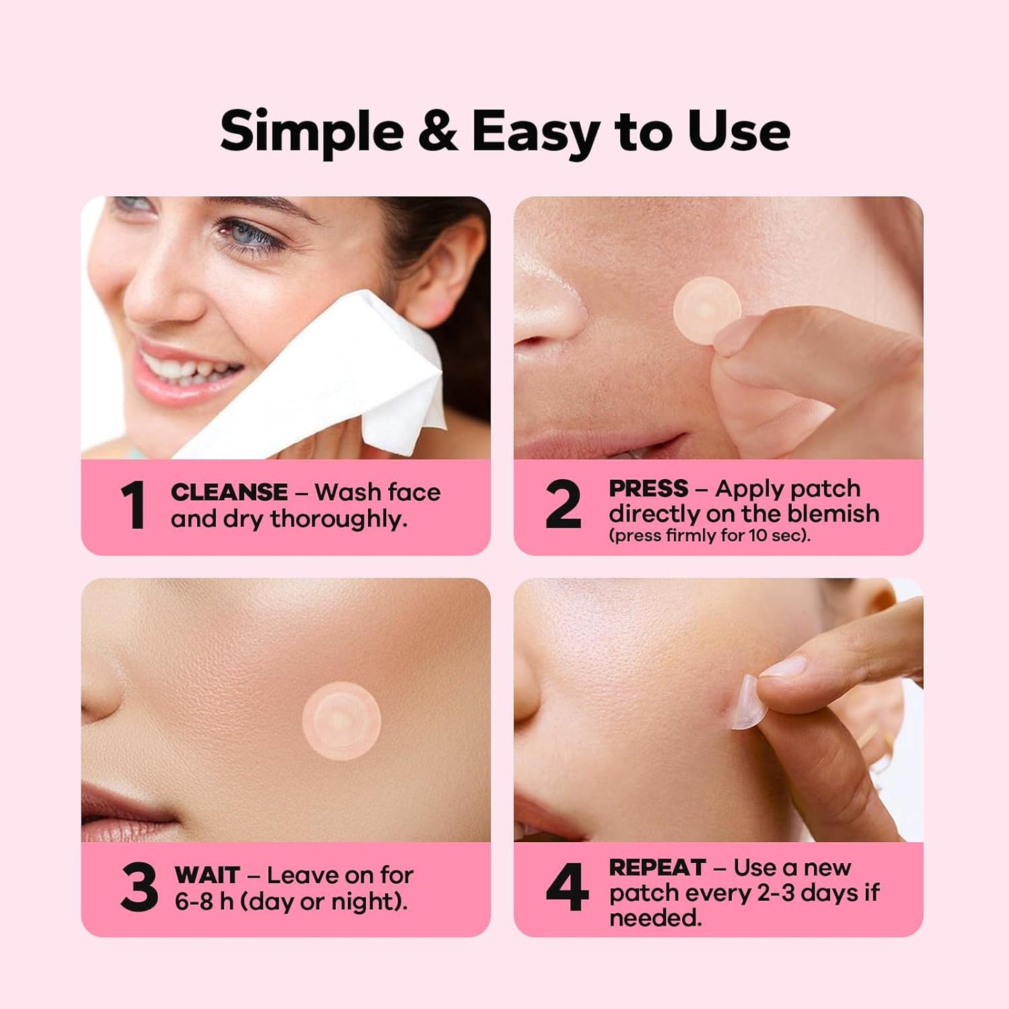 Skiennix Pimple Patches - Fast-Acting Microdart Acne Treatment with Salicylic Acid | 18 Count
