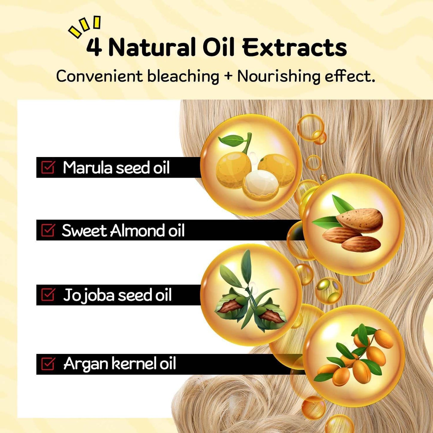 Skiennix Super Rich Cream Hair Bleach - Permanent High-Lifting Color with Marula Seed Oil | 4.8oz