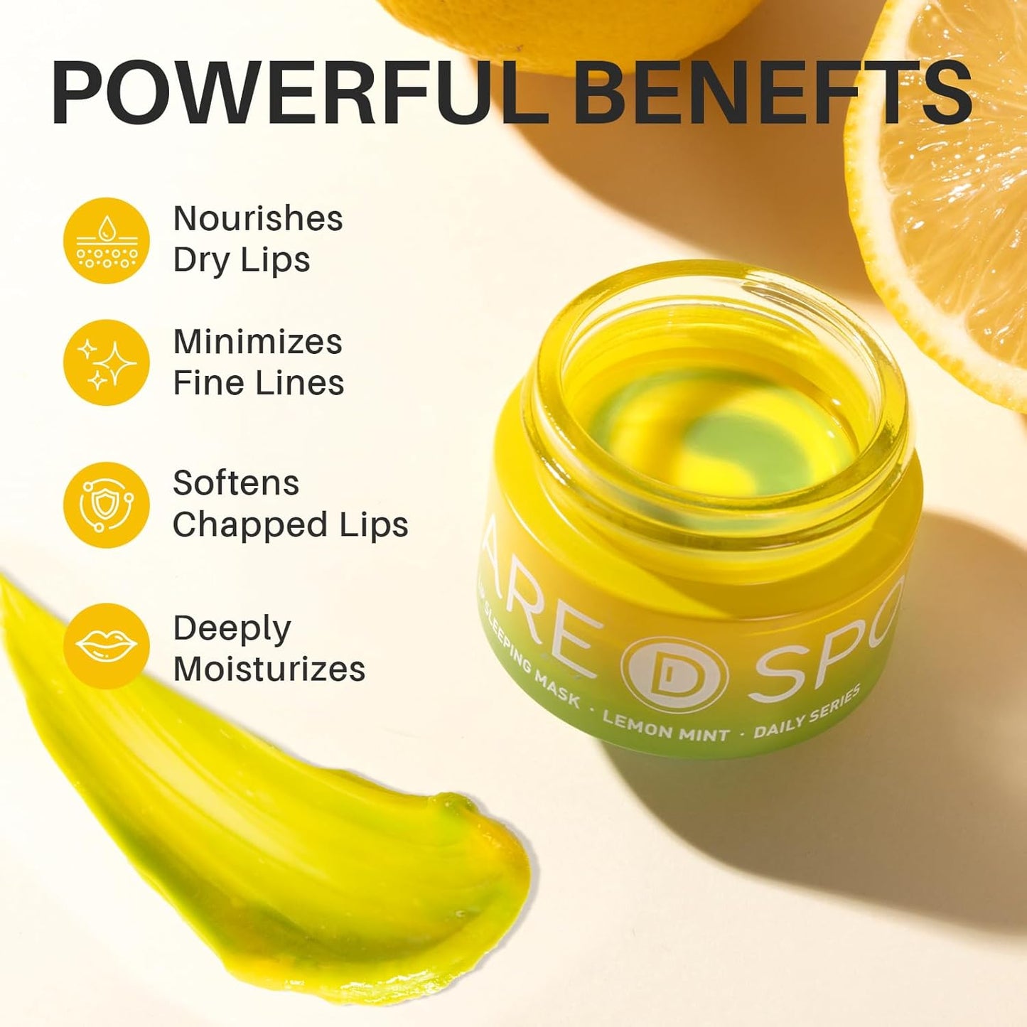 SPODARE 3-in-1 Dual-Color Lip Mask Set - Hydrating Blueberry, Grape & Lemon | Repair Dry Cracked Lips, 1.26 Fl Oz