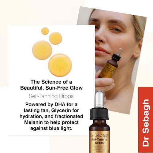 Dr Sebagh Self-Tanning Drops - Customizable Streak-Free Face Tanner | Natural Golden Glow (0.17 fl oz)
