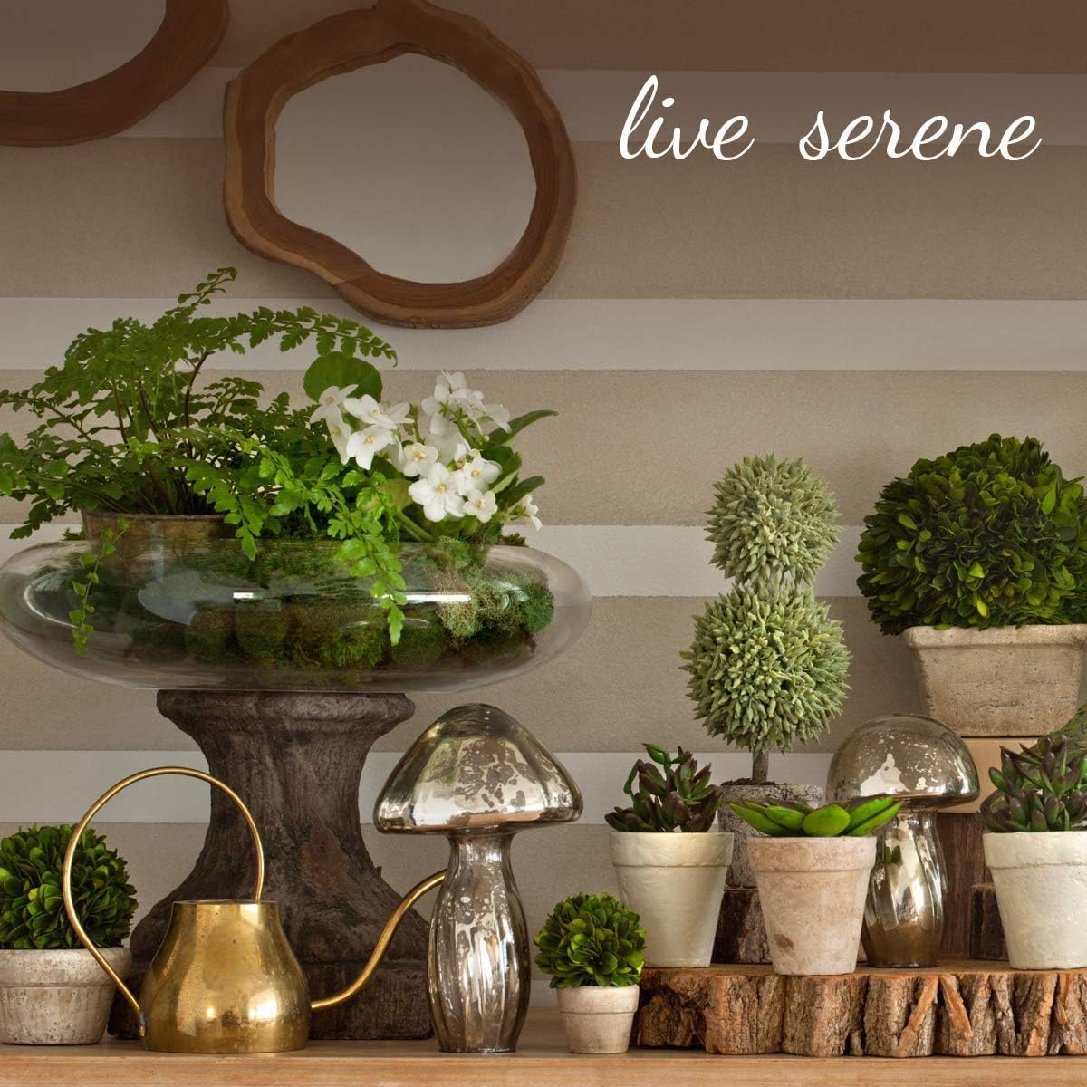 Serene Spaces Living Glass Urn Vase - Decorative Pedestal for Floral Centerpieces | 7.5" Tall, 4.5" Diameter