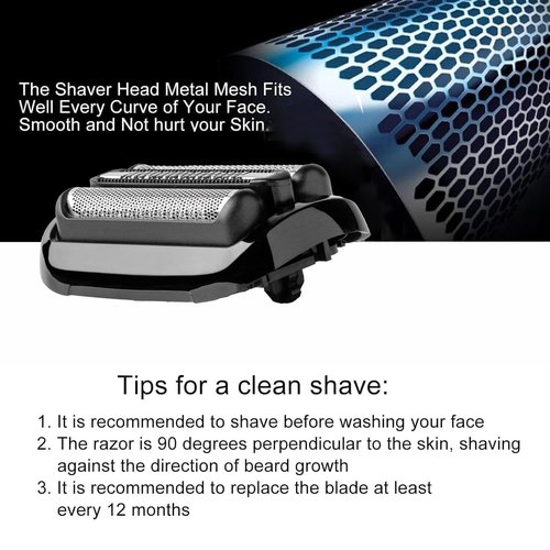 Braun Series 5 & 6 Replacement Head - 53B Blades for Electric Shavers | Compatible with Models 6072cc, 6090cc, 6020s, 5018s, 5049cs, 5035s, 5020s