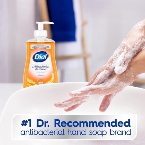 Dial Antibacterial Liquid Hand Soap - Aloe Gold Scent, 11 Fl Oz (Pack of 4) | Gentle Dermatologist-Tested Formula