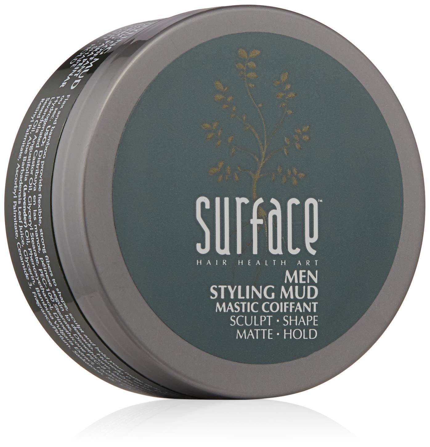 SURFACE Hair Men Styling Mud - Flexible Hold with Flax & Bamboo for Matte Finish - 2.25 oz