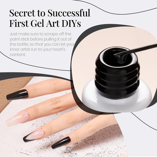 beetles Gel Polish Liner Gel Nail 7ml Classic Black Gel Polish Art Paint for Nails Built,Thin Line Nails Art Brush in Gel Pens UV LED Soak off Comic Nails Manicure DIY Gift for Women
