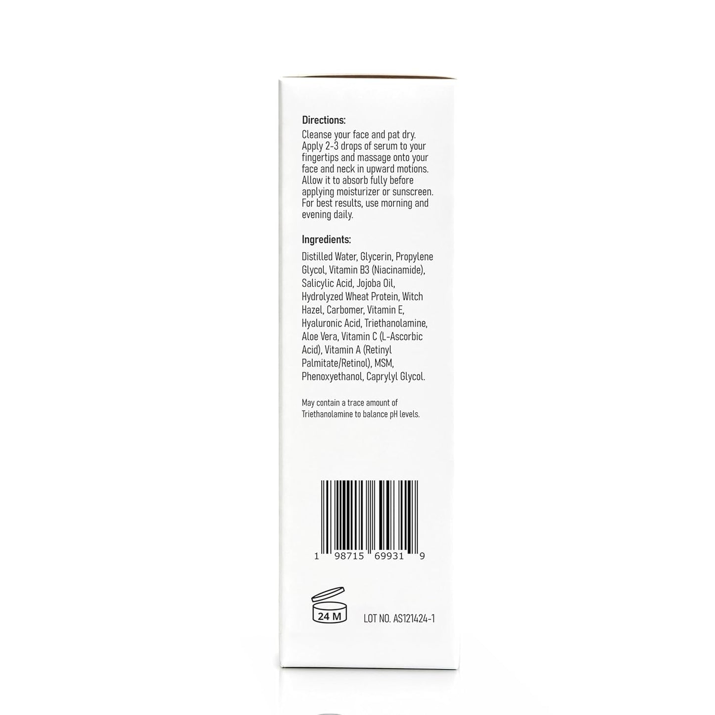 Skiennix Vitamin C Serum - Brightening Dark Spot Corrector with Niacinamide & Retinol, 1 oz.