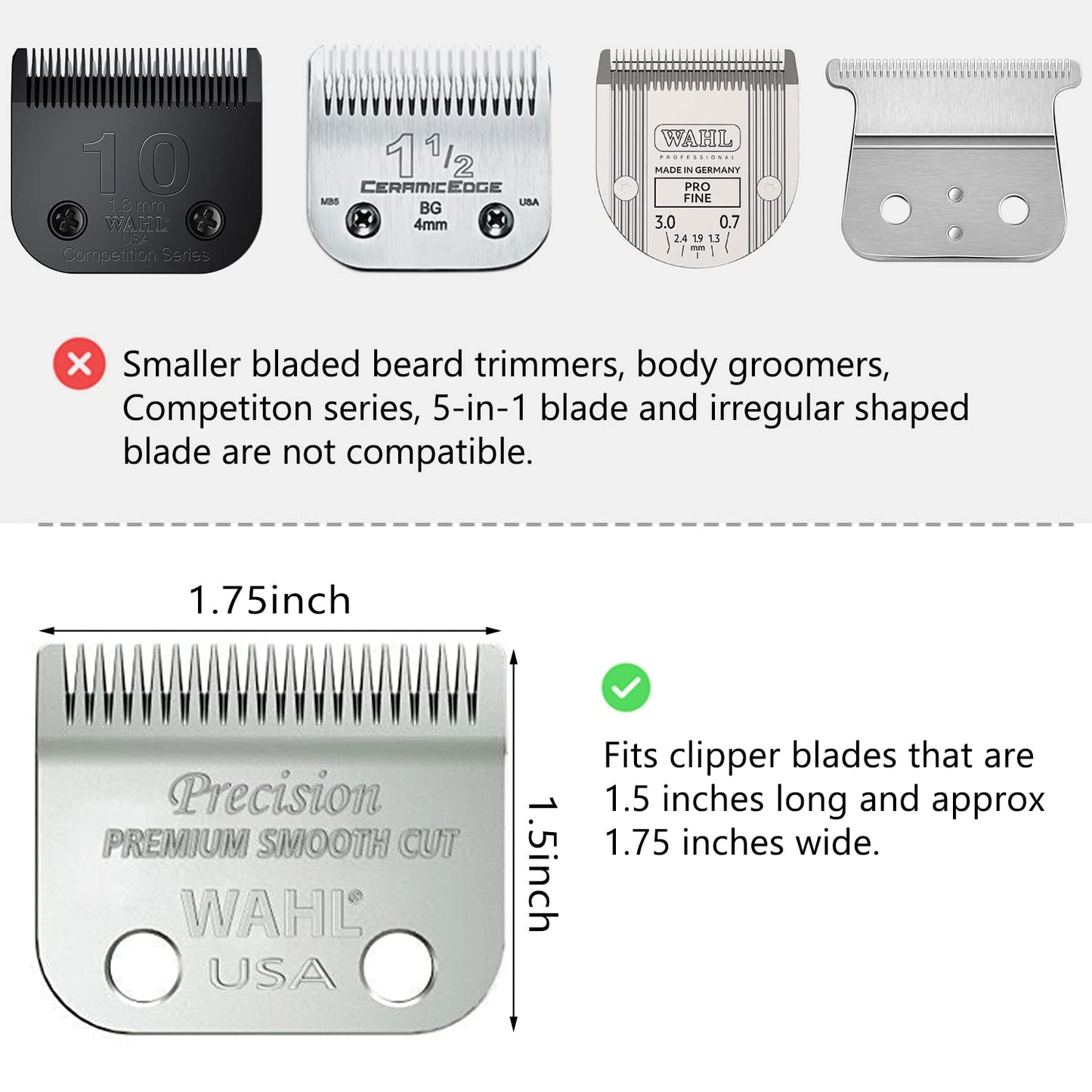 Professional Hair Clipper Guards Guides 2 Pcs Coded Cutting Guides #3170-400 - 1 1/2” and 1/2” fits for All Wahl Clippers(Black-2 pcs)