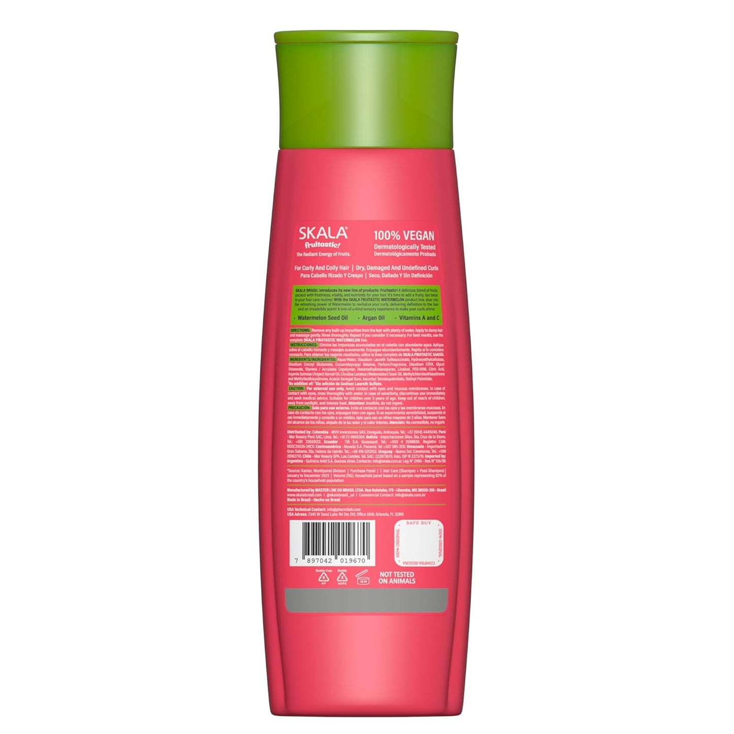SKALA Watermelon Shampoo - Vegan Hydrating Formula with Watermelon Seed Oil & Vitamin C | 325 mL for Curly & Coily Hair