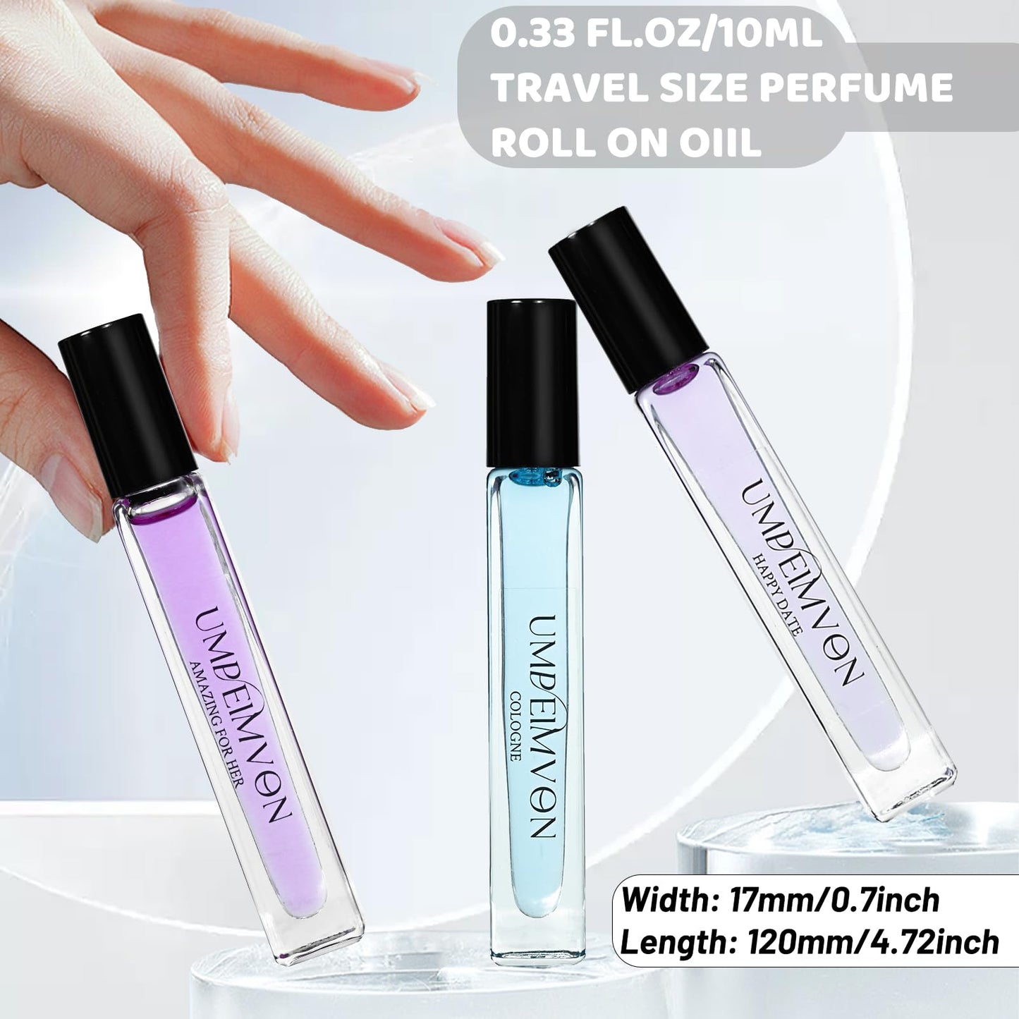 Umpeimvon Roll On Perfume Oils for Women Long Lasting, Pheromones Perfume Body Oil, Travel Size 0.33 Fl. Oz