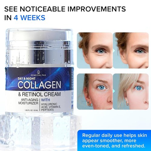 Regine Switzerland Collagen Face Cream - Anti-Aging Moisturizer with Retinol & Hyaluronic Acid for All Skin Types