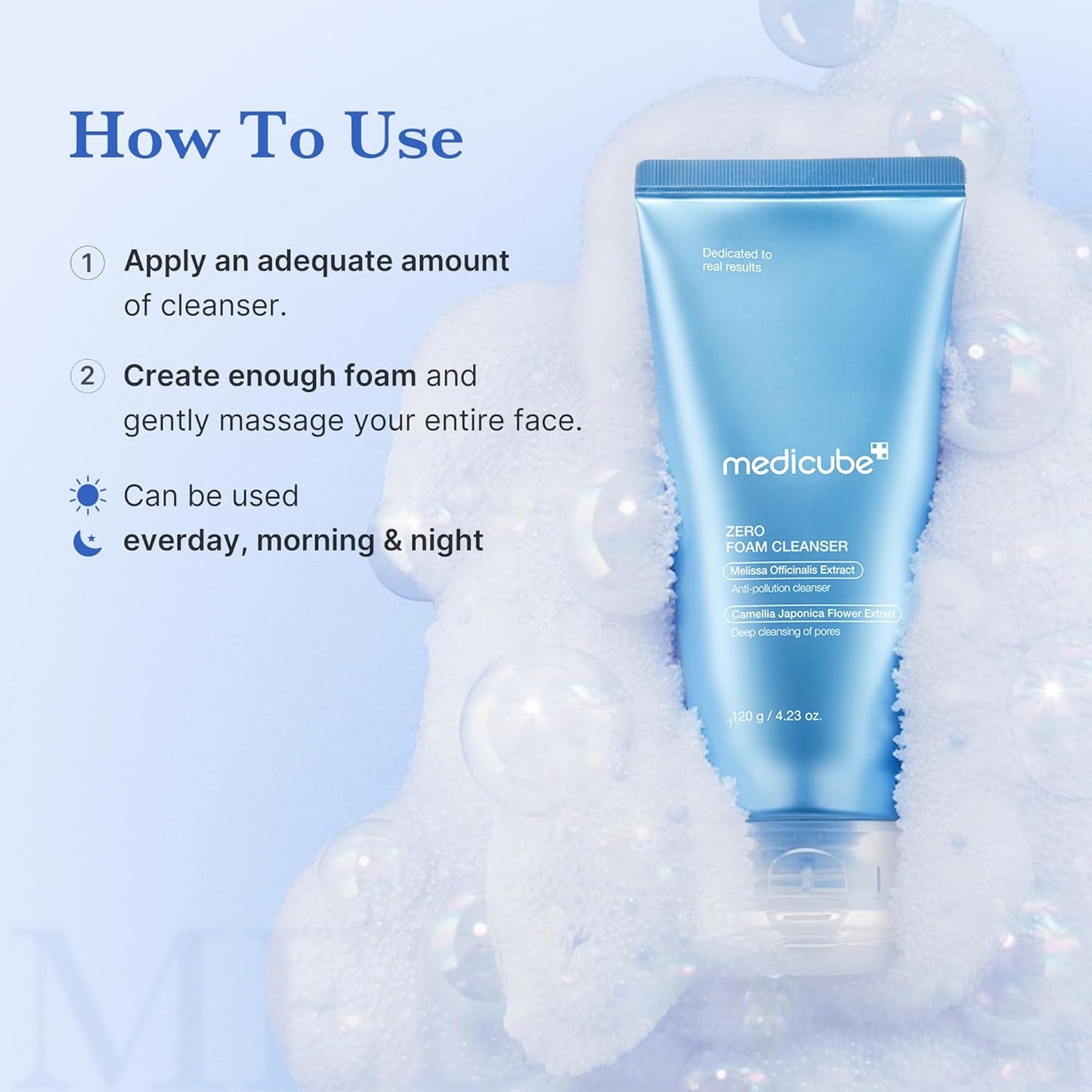 medicube Facial Cleanser Zero Foam Cleanser | Daily Gentle Cleansing Foam for Sensitive Skin | Excess Sebum Control, Hydration, Pore Minimization | Korean Skincare, 4.23 oz