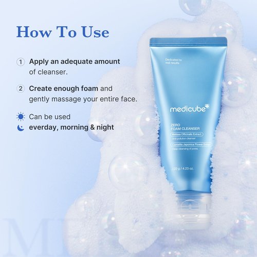 medicube Double Cleansing Duo for Flawless Glass Skin: Zero Pore Blackhead Cleansing Oil and Zero Foam Cleanser, Skin Care Set