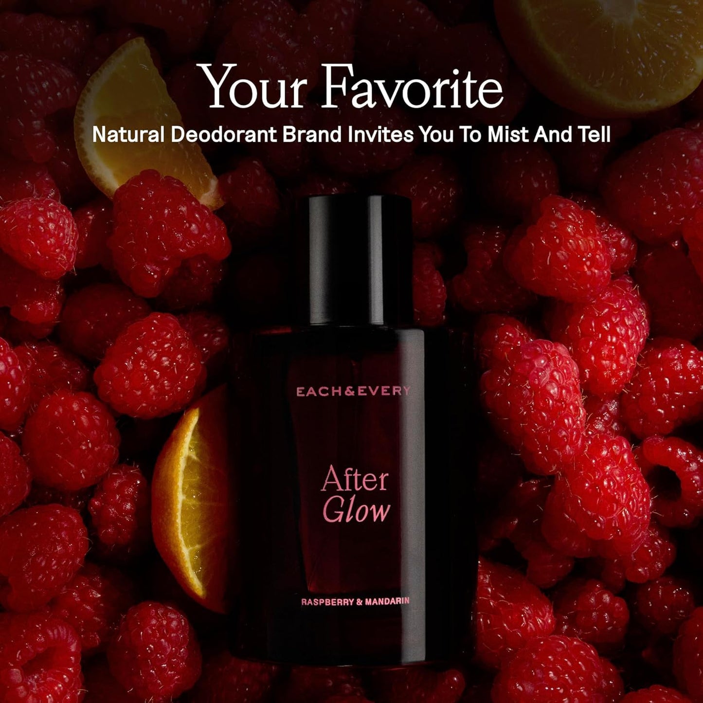 Each & Every Hair and Body Mist - 100% Natural Vegan Fragrance Spray | After Glow Scent (Raspberry & Mandarin)