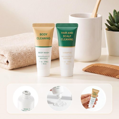 Regine Switzerland Travel Size Shampoo & Body Wash - Mini Shower Gel Amenities | 1 Fl Oz (Pack of 100)
