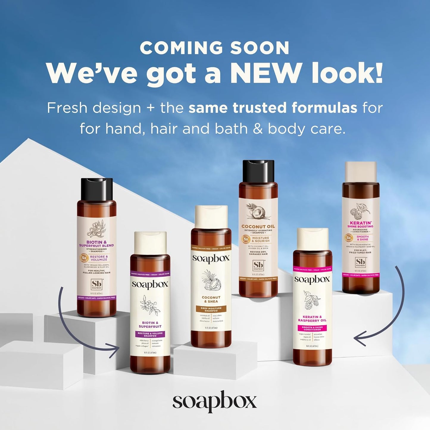 Soapbox Coconut Shampoo and Conditioner Set - Moisturizing Coconut Oil & Aloe for All Hair Types | 16oz (Pack of 2)