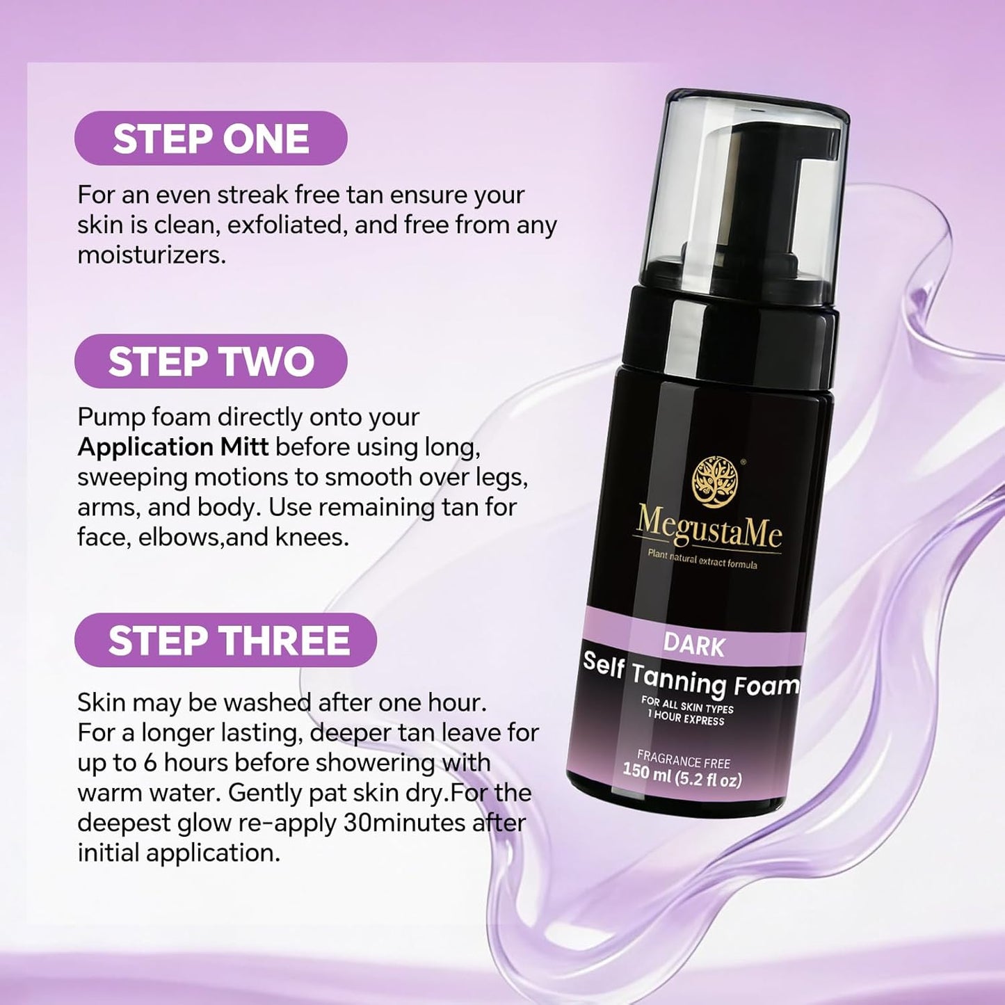 Skiennix Self Tanning Foam - Dark 1 Hour Express Tanner for Streak-Free Natural Bronze Glow | 150ml