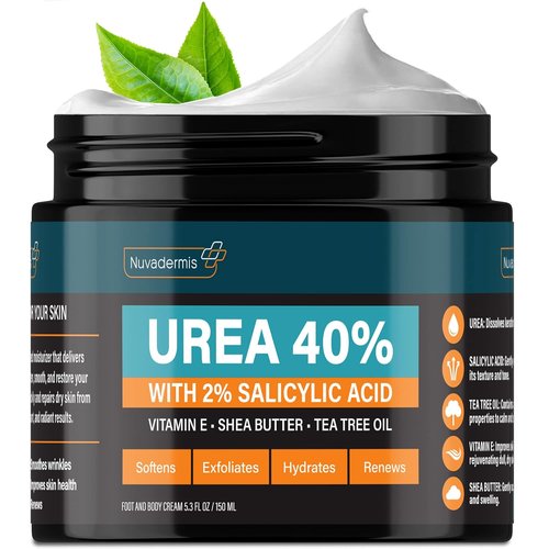 NUVADERMIS 40% Urea Cream - Maximum Strength Moisturizer for Extremely Dry Skin - 5.3 fl oz