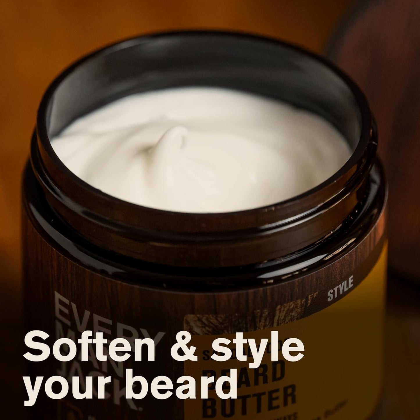 Every Man Jack Beard Softening Butter - Aged Bourbon Scent - Hydrates & Styles Dry Beards - 4 oz (2 Pack)
