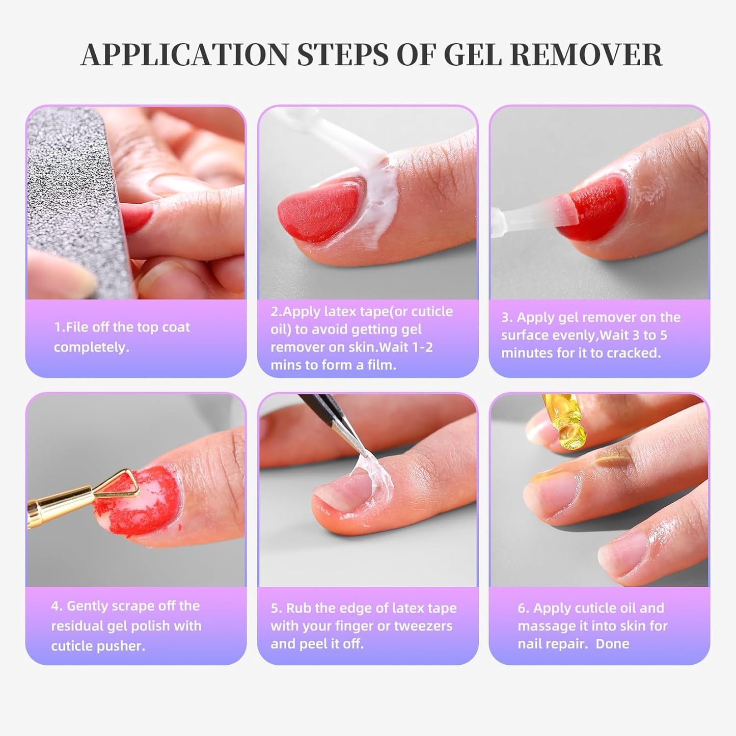 Skiennix Gel Nail Polish Remover - Low-Odor, Quick & Gentle Acetone-Free Solution | 15ml
