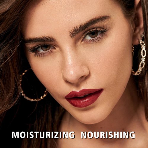 MAKI YIKA Dark Red Lipstick - Hydrating Balm for Dry Cracked Lips | Weightless Glossy Finish