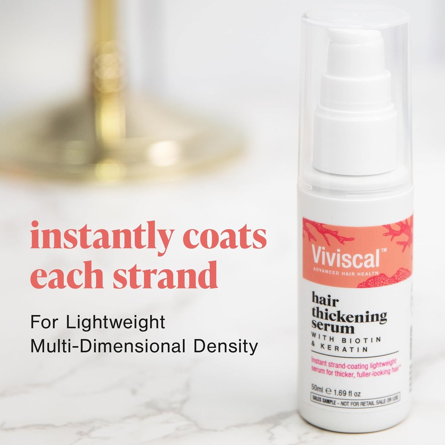 Viviscal Hair Thickening Serum - Lightweight Leave-In Elixir for Thicker Hair with Keratin & Biotin | 50ml