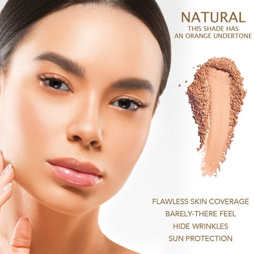 BellaTerra Cosmetics Mineral Powder Foundation – Natural | Soft Neutral Shade with Matte Finish | Long-Lasting, Buildable Mineral Formula for Everyday Wear 9g