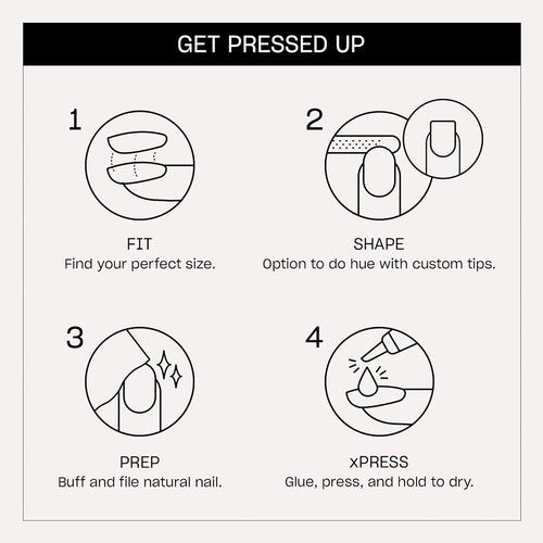 OPI Press On Nails - Short Round & Squoval Accent Nail Art | 24 Count With Glue | Long Lasting & Reusable