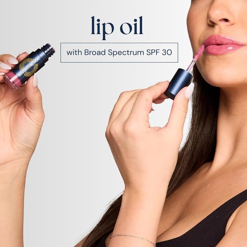 Brush On Block Lip Oil SPF 30 - Hydrating Mineral Protection from UVA/UVB & Blue Light | Fig Flavor