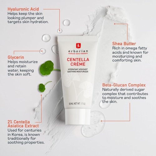 Erborian Centella Cream - Soothing Hydration for Sensitive Skin | 1.70 Fl Oz