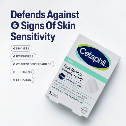 Cetaphil Acne Patches - Salicylic Acid & CICA Formula for Sensitive Skin | 24 Count, Fast Results