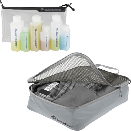 Sea to Summit Travel System - TSA-Approved Clear Zip Pouch with Travel Bottles & Mesh Bag