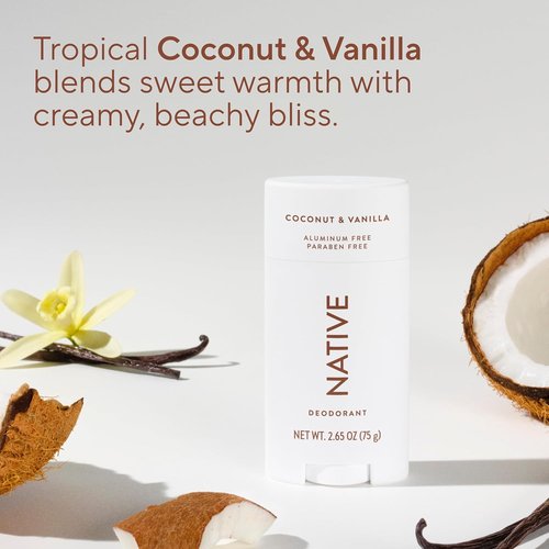 Native Coconut & Vanilla Deodorant Bundle - Twin Pack 2 x 2.3 Oz | Natural & Long-Lasting Freshness