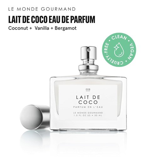 Le Monde Gourmand Lait de Coco Eau de Parfum Spray - Creamy Coconut & Vanilla Praline Scent | Vegan, 1 fl oz (30 ml)