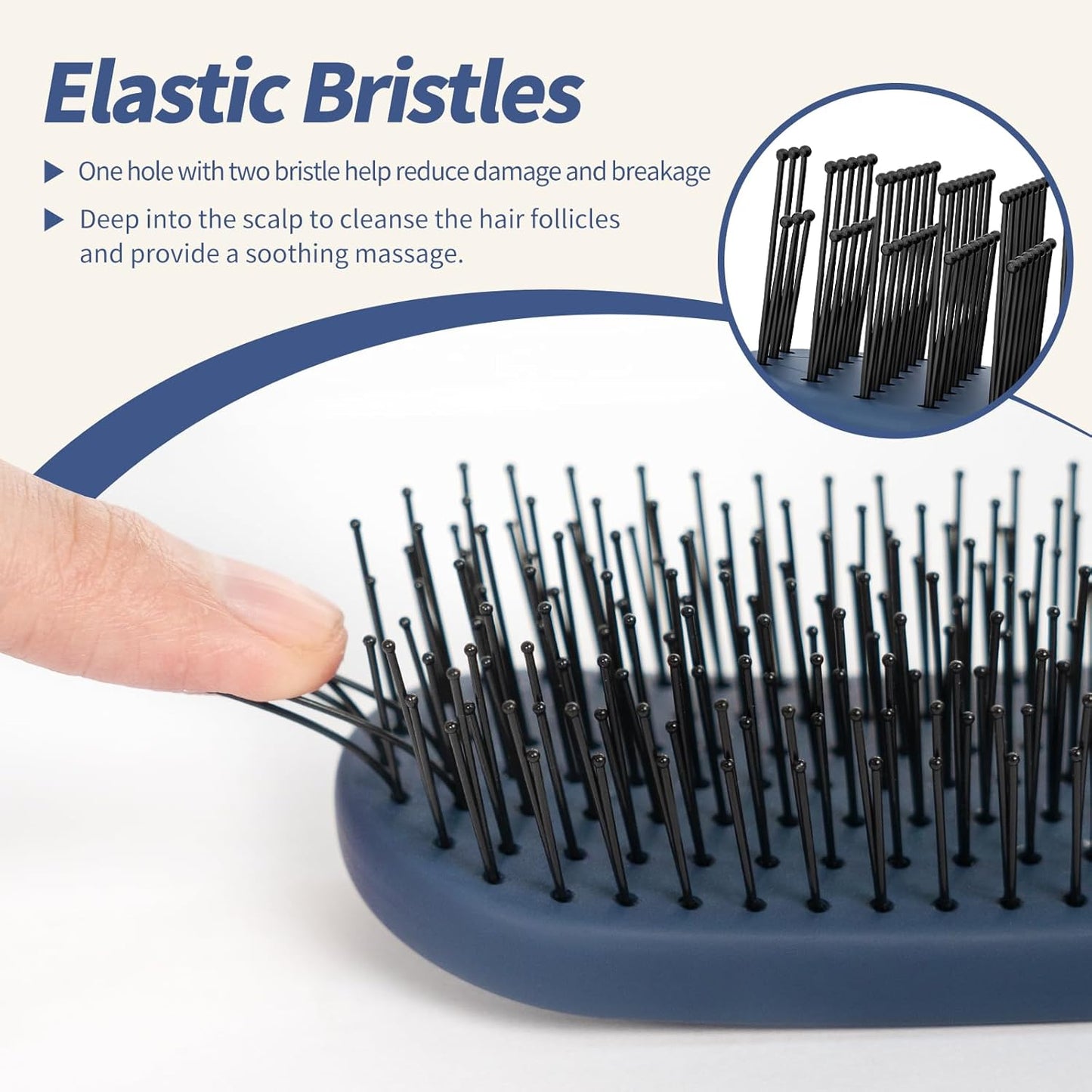 SHINLEA Slim Hair Brush - Soft Double Nylon Bristles for Deep Detangling & Massage | Luxury Gold Handle